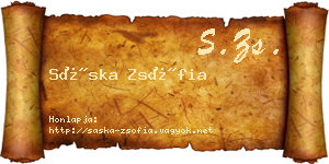 Sáska Zsófia névjegykártya