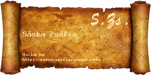 Sáska Zsófia névjegykártya