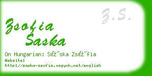 zsofia saska business card